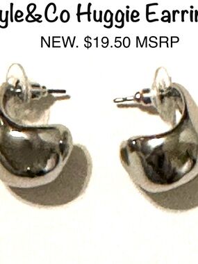 Silver-tone Huggie Earrings Jewelry